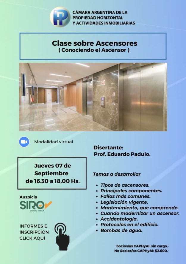 Charla sobre Ascensores Septiembre 2023