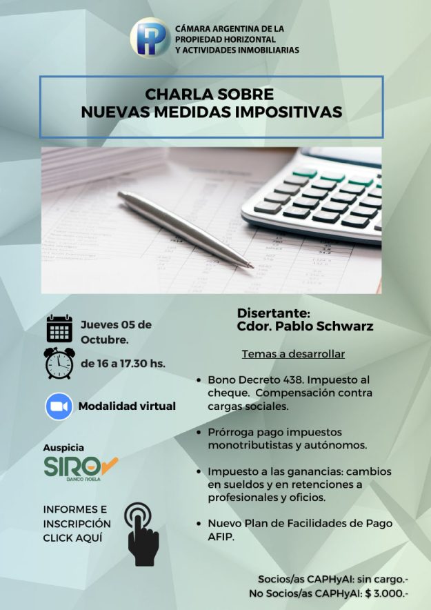 Charla sobre nuevas medidas impositivas